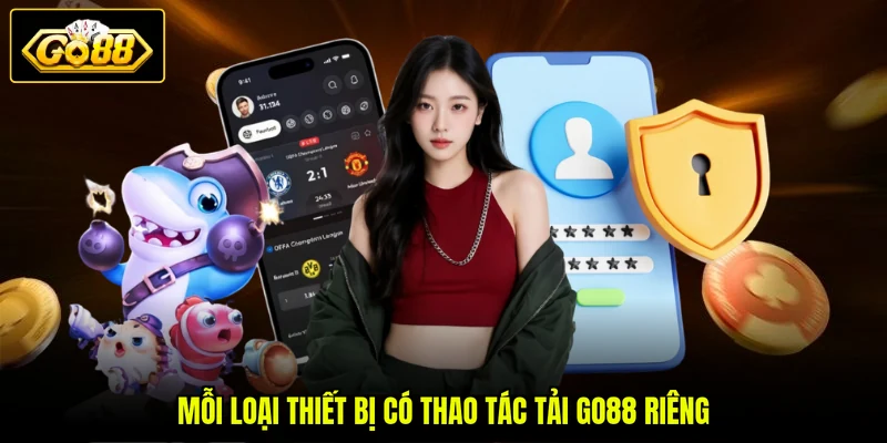 Mỗi loại thiết bị có thao tác tải GO88 riêng